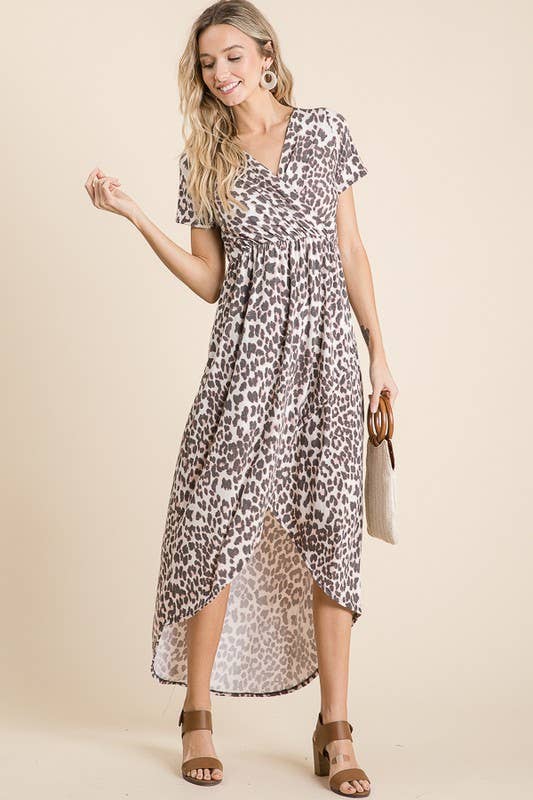 lovely melody Leopard Hi-Low Dress