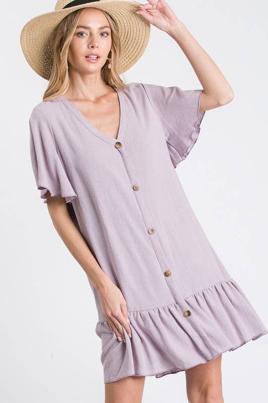 lovely melody Linen Button Dress