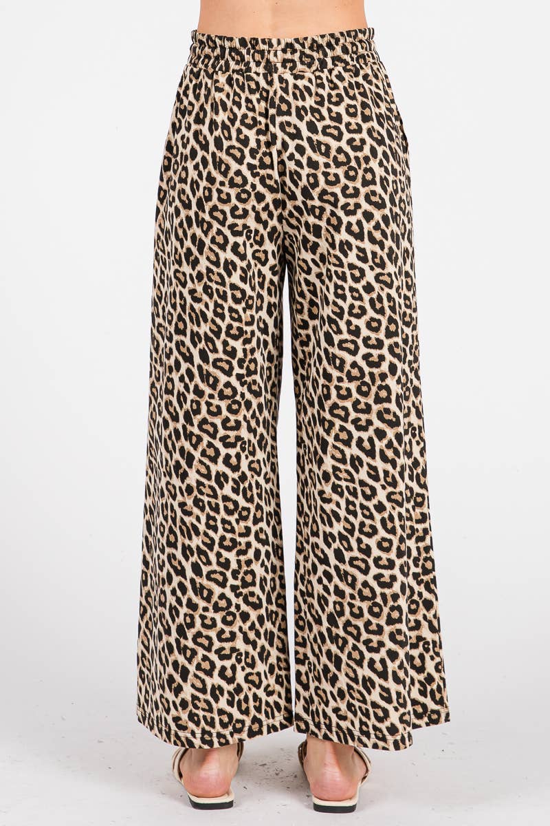 Sewn & Seen Leopard Print Wide-Leg Pants