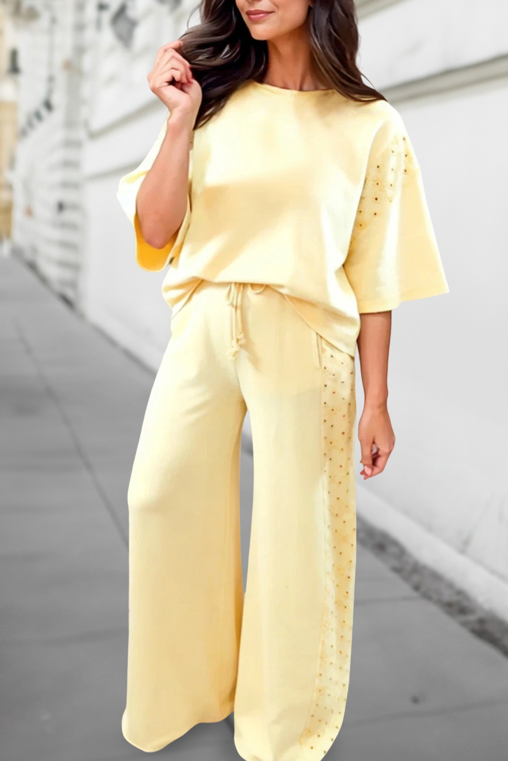 Aapparella Eyelet Lace Pants Set