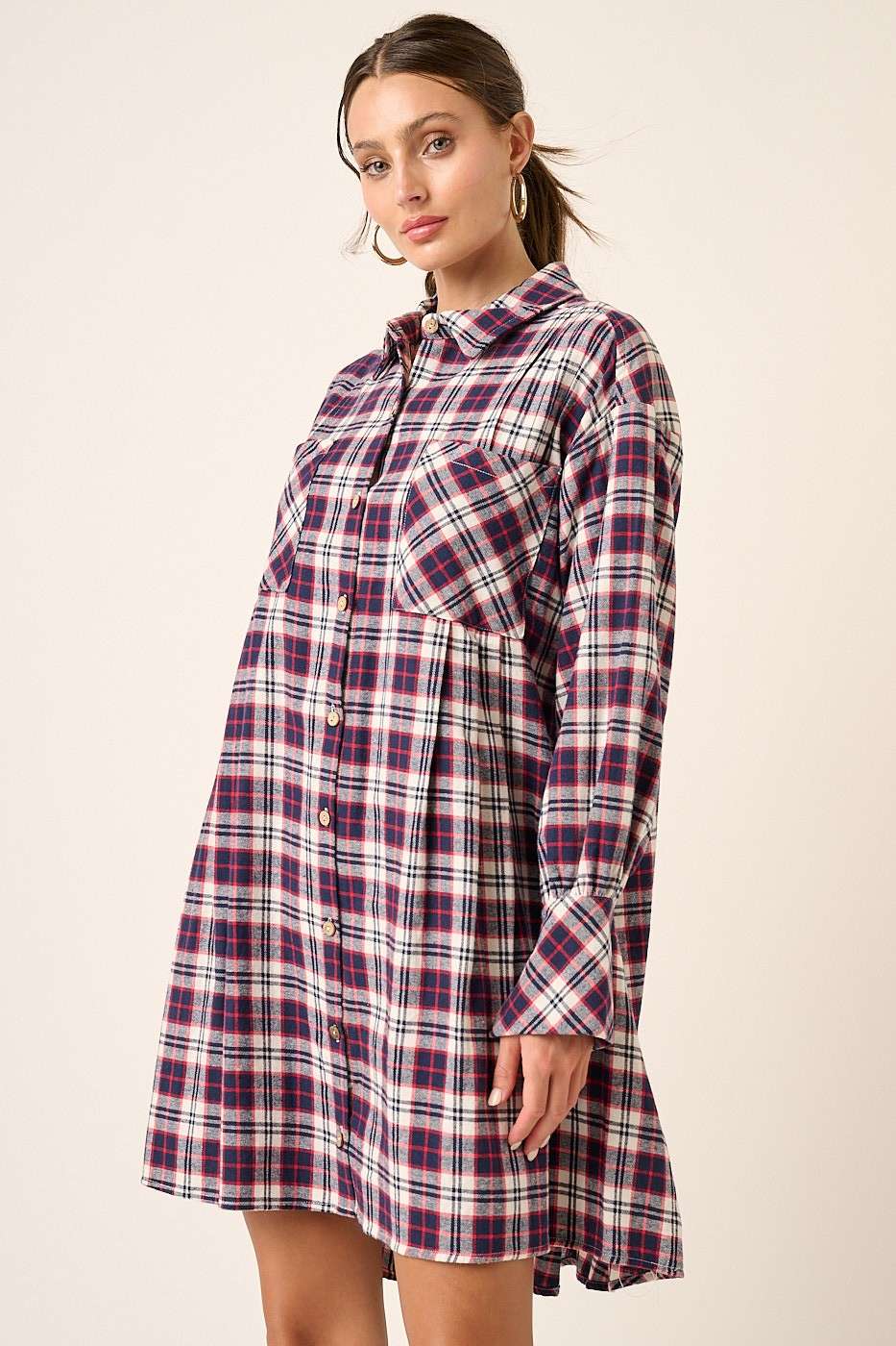 Mitto Shop Plaid Oversized Dress