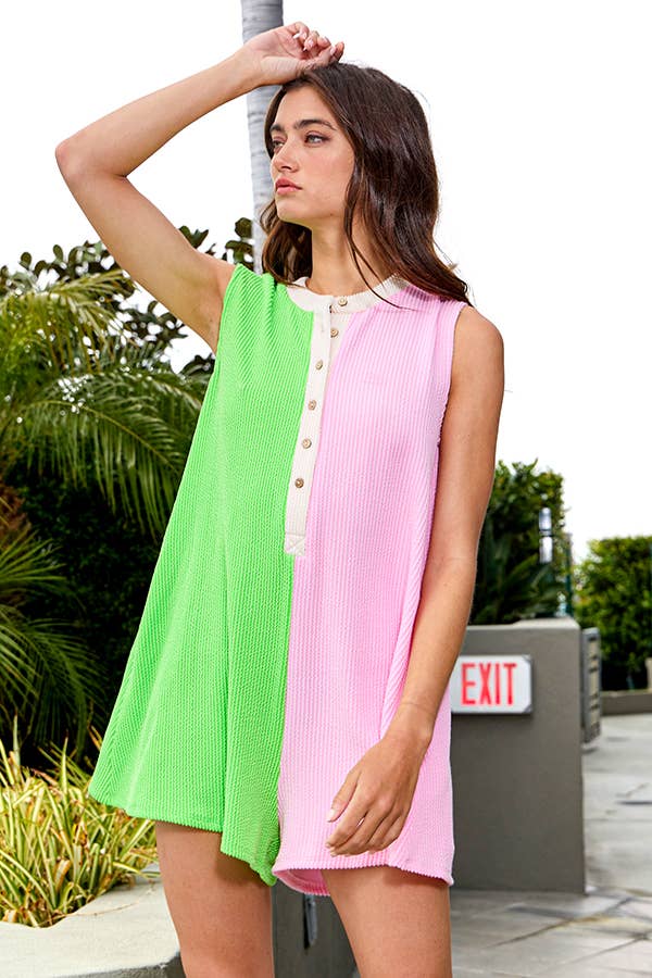 BUCKETLIST Ribbed Romper