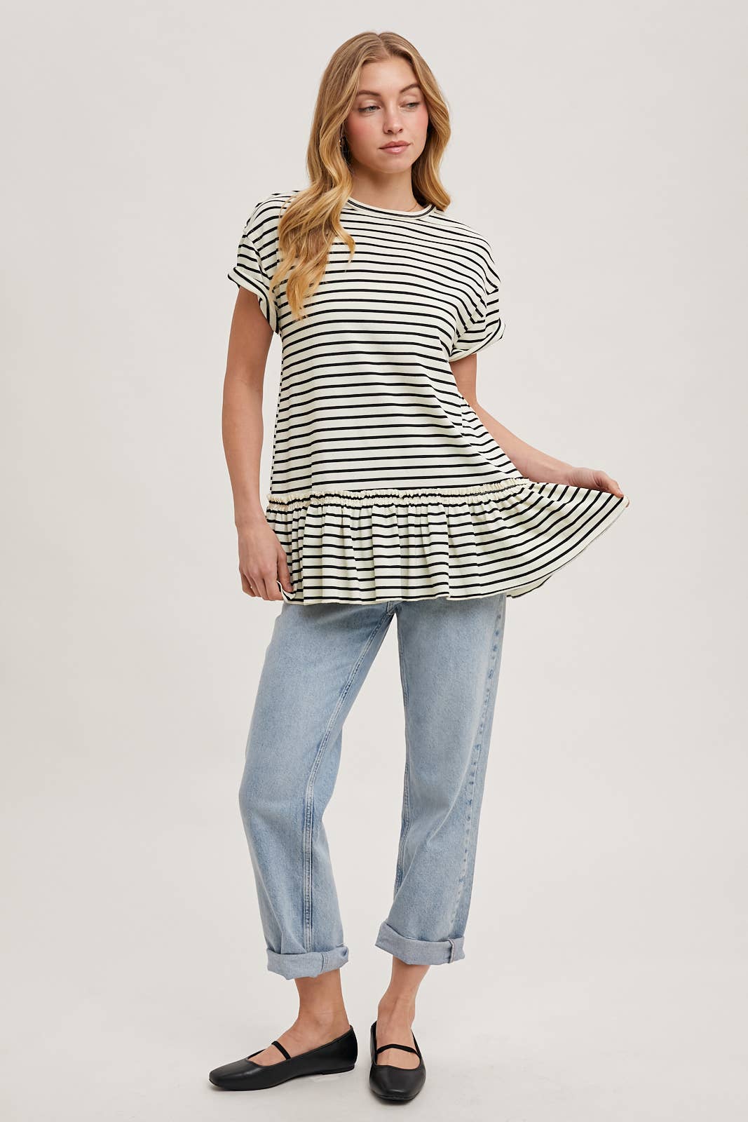 Bluivy Striped Tunic Top