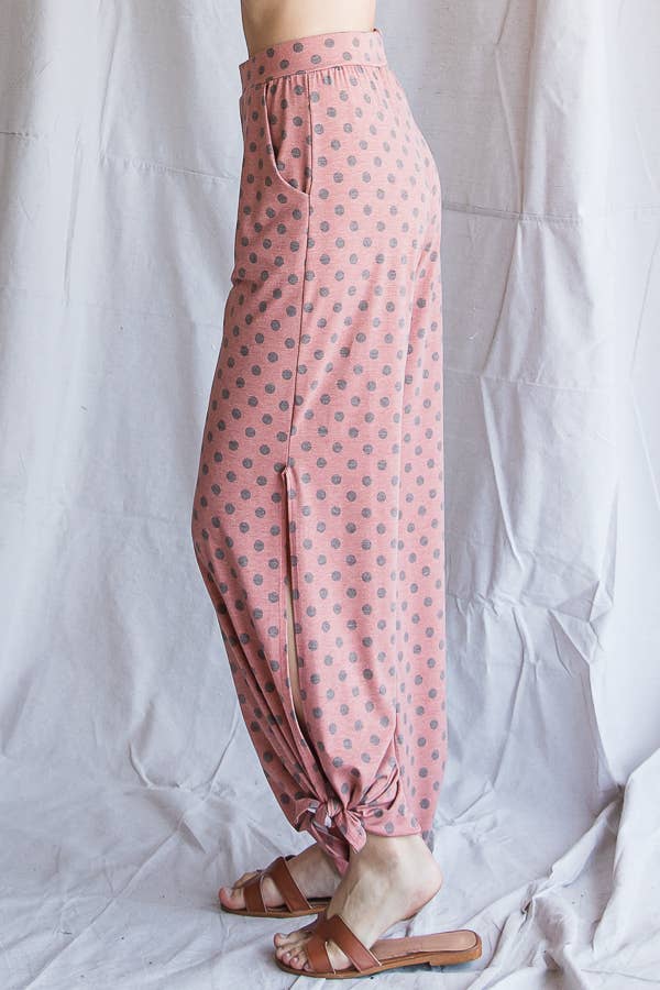 7th Ray Polka Dot Split-Side Pants
