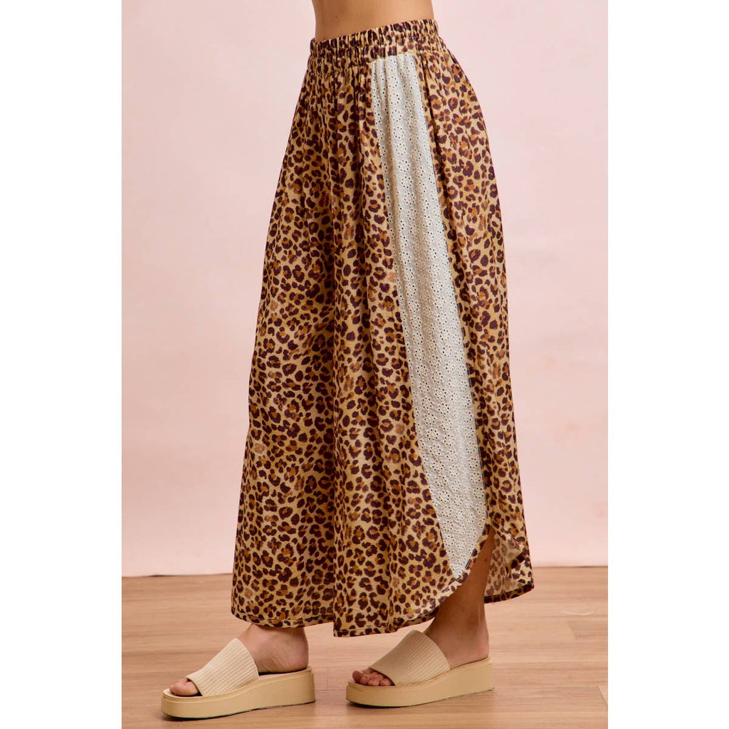 Bibi Leopard Eyelet Pants