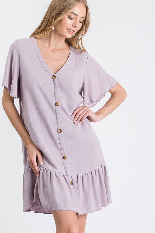 lovely melody Linen Button Dress