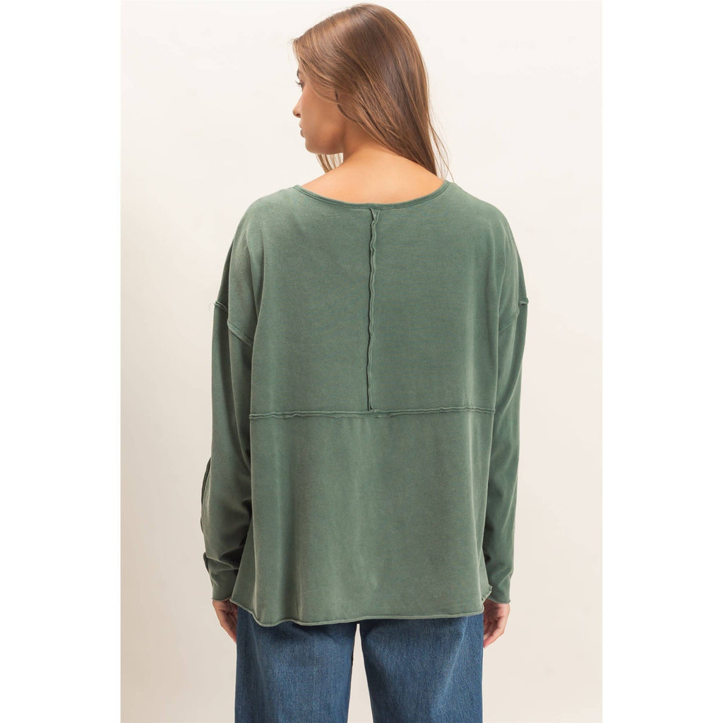 Double Zero Oversized Henley Top