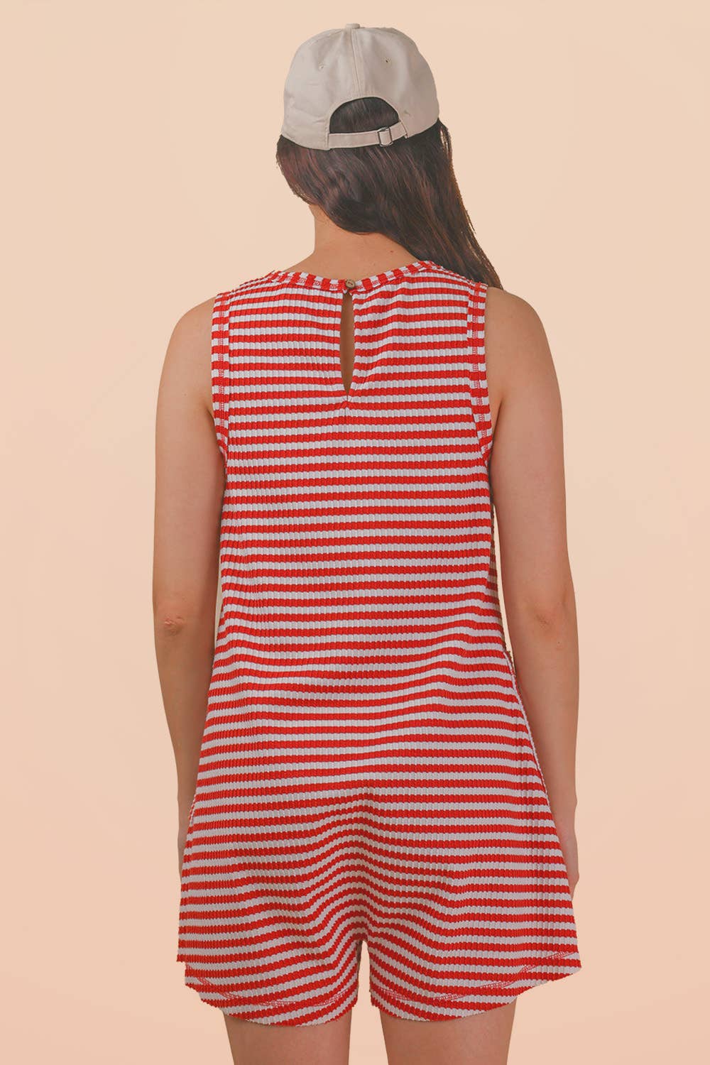 VERY J Striped Knit Romper