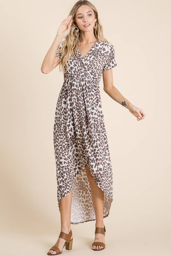 lovely melody Leopard Hi-Low Dress