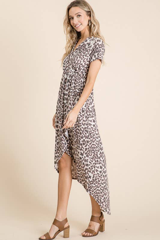 lovely melody Leopard Hi-Low Dress
