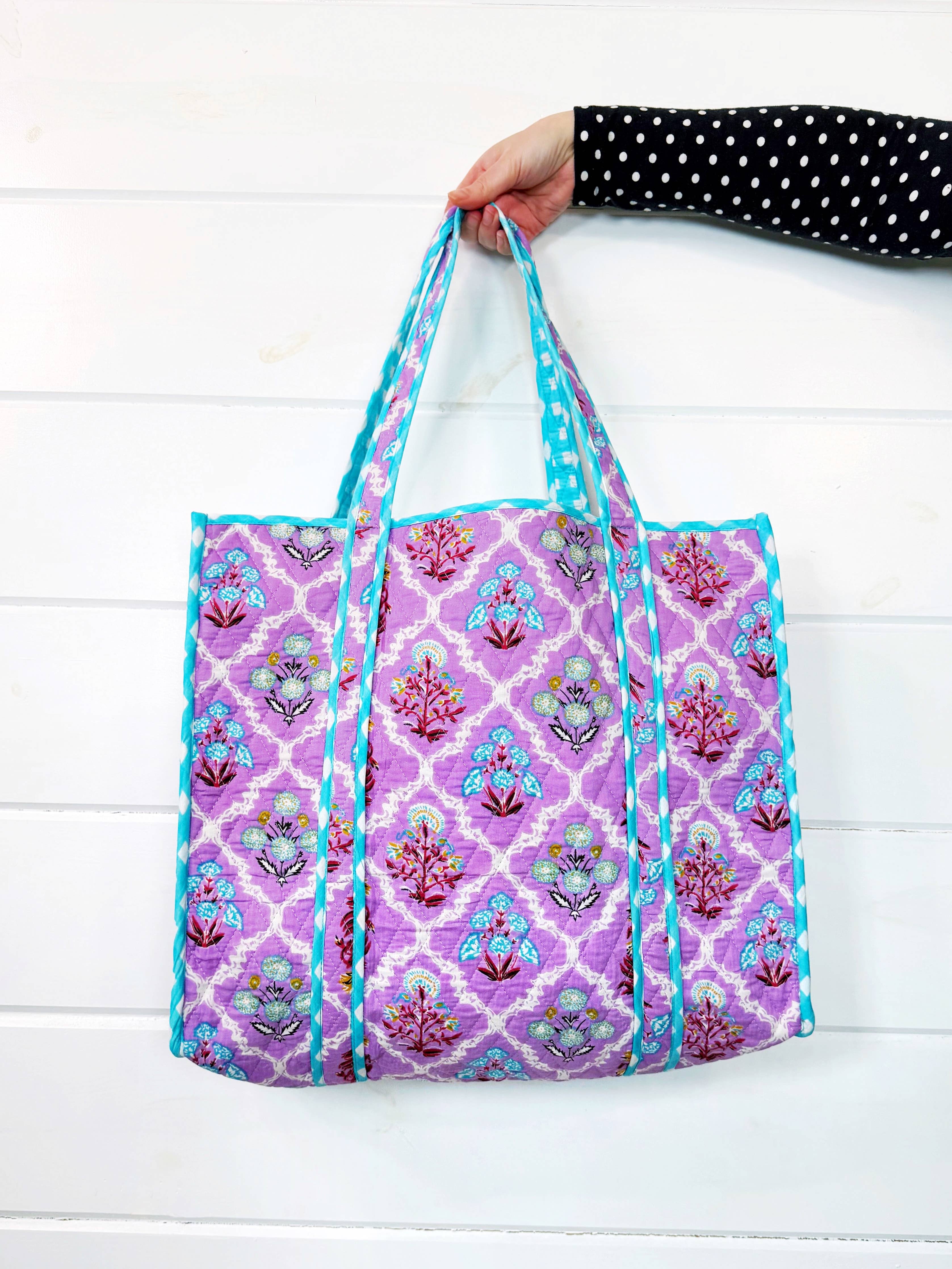 huge tote bag travel Quilted Cotton Tote Bag