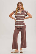 Bluivy Striped Polo Pants Set