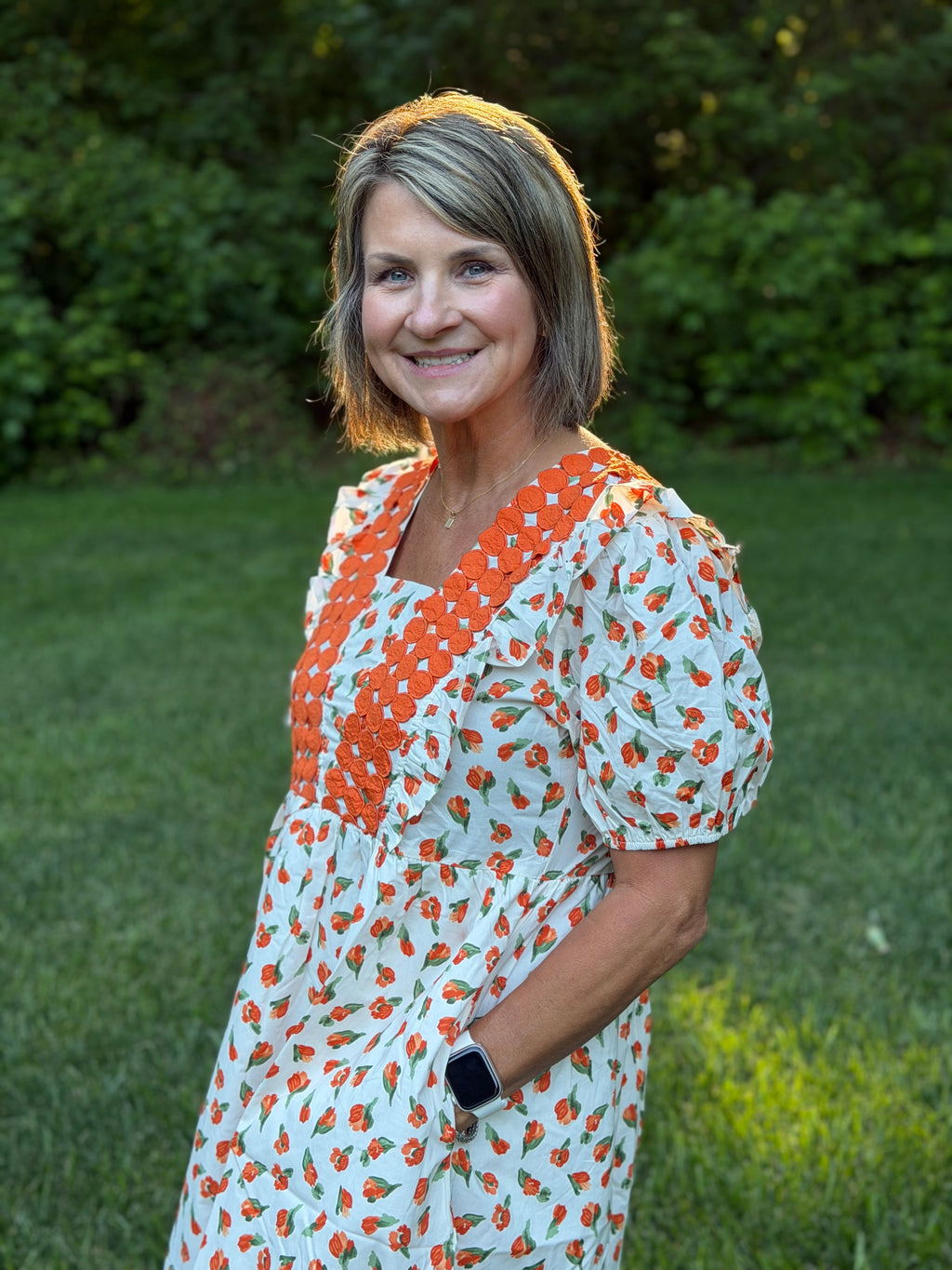 Easel Floral Poplin Dress