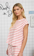 JOA Striped Terry Top