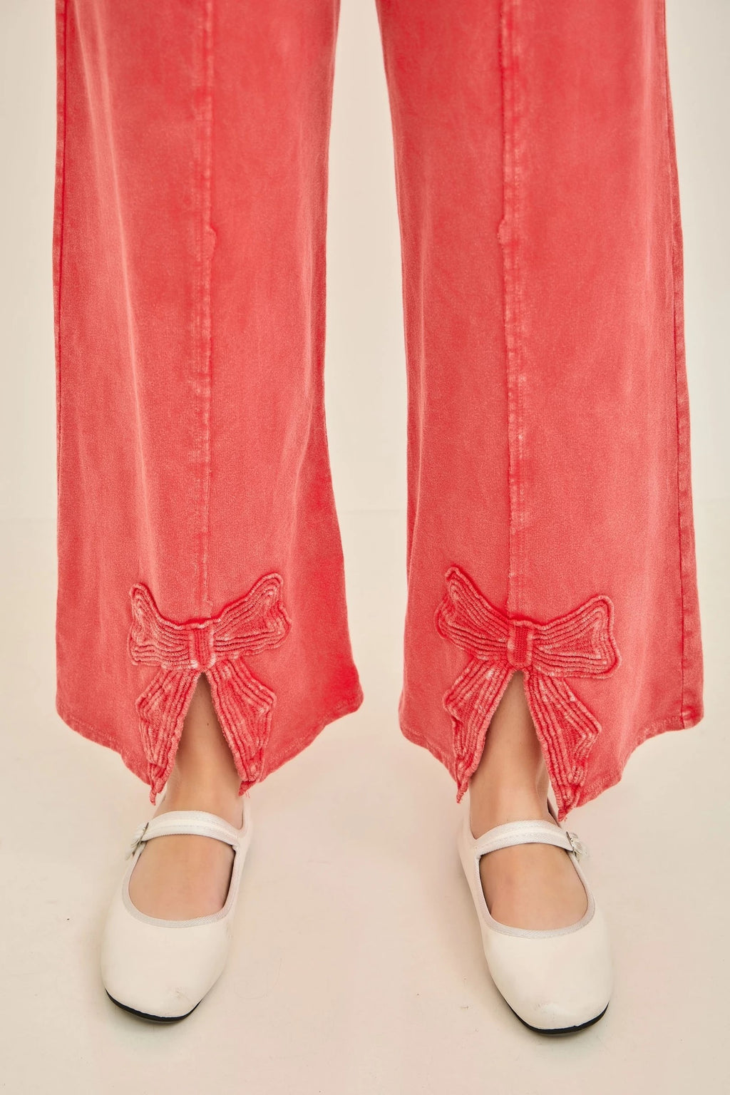 J.Her Mineral Washed Bow Trim Pants