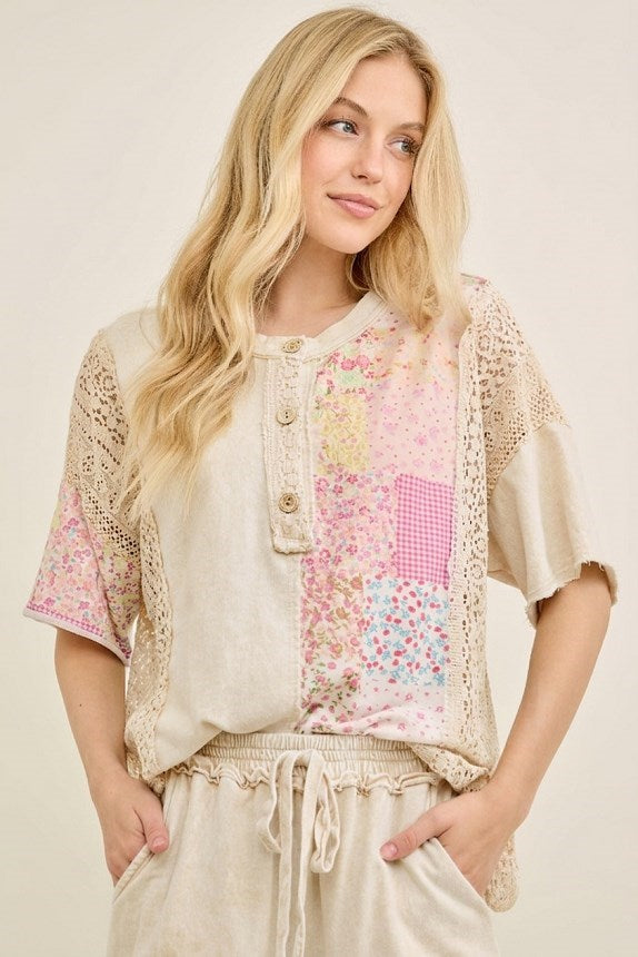 J.Her Crochet Floral Top