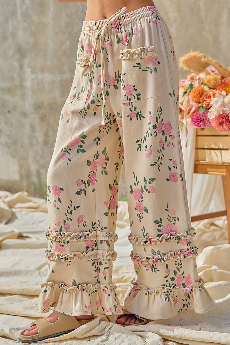 Bibi Flower Twill Pants