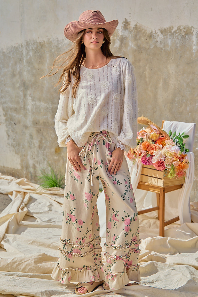 Bibi Flower Twill Pants