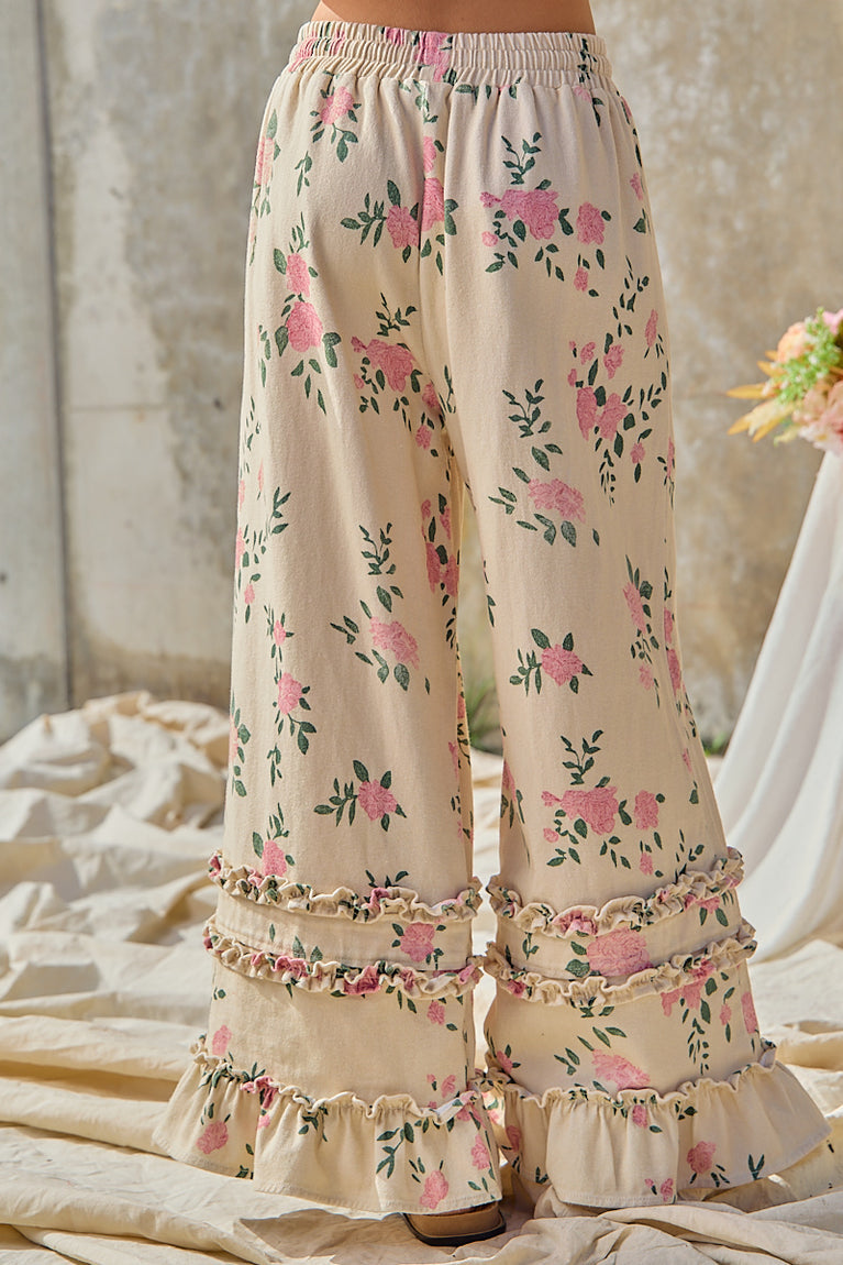 Bibi Flower Twill Pants