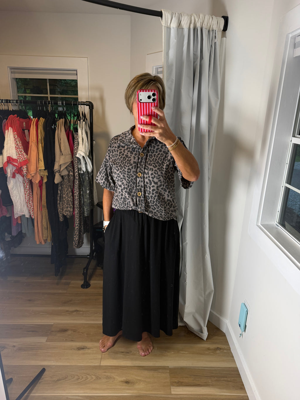 Heimish Leopard Button Up Top
