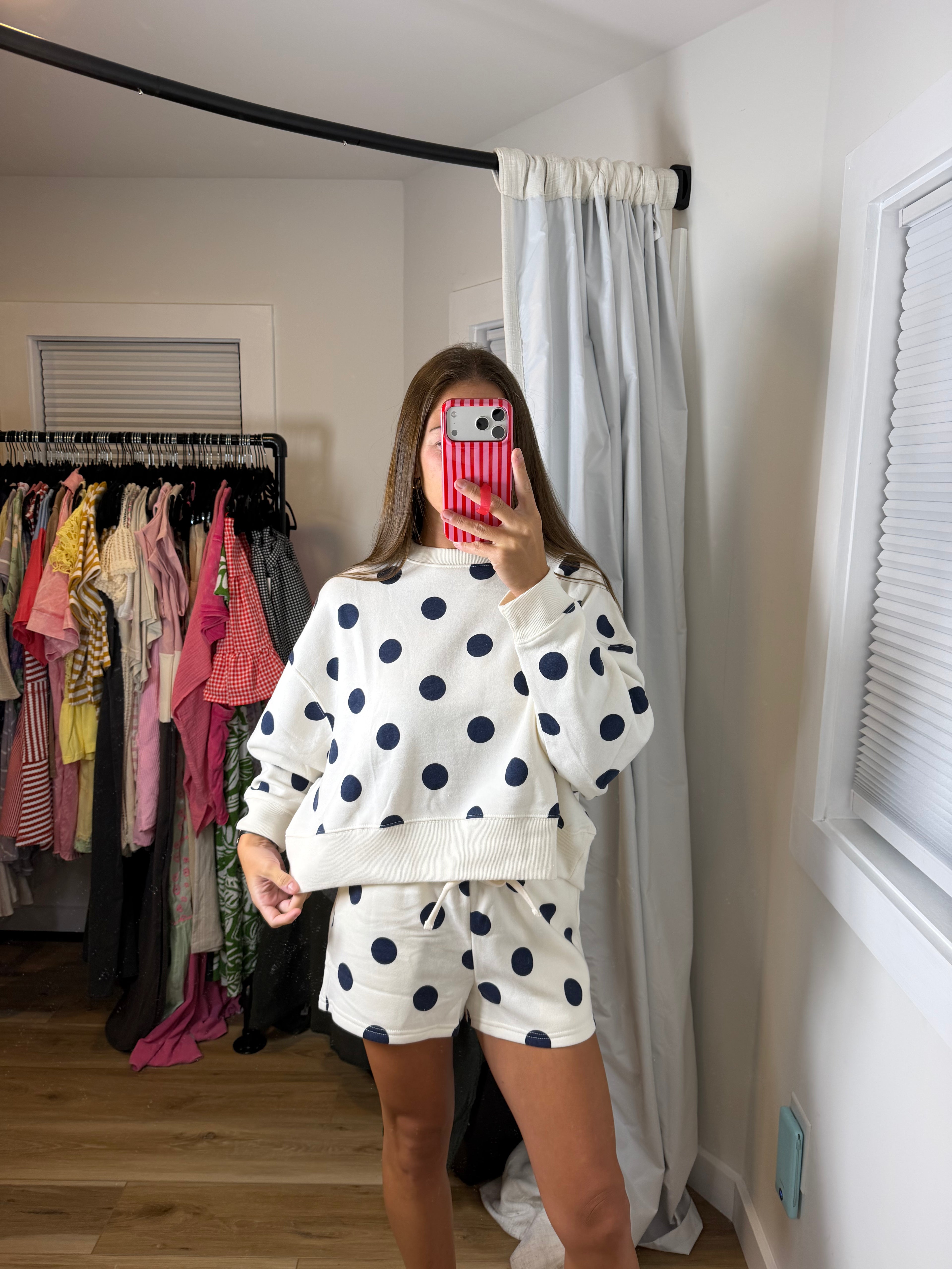 Zenana Polka Dot Fleece Set