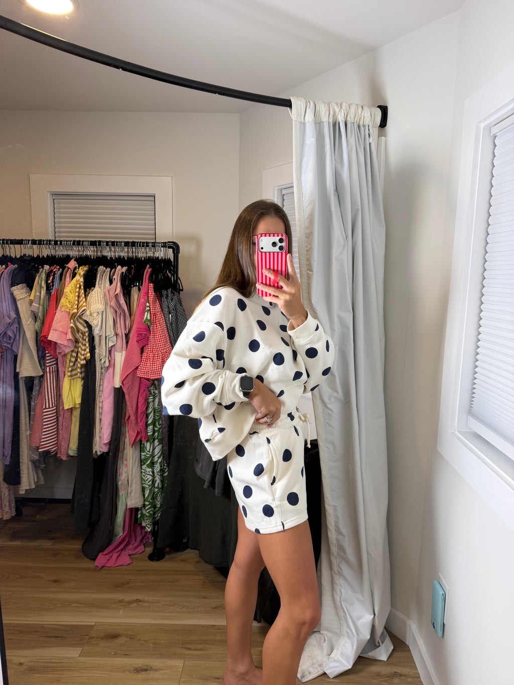 Zenana Polka Dot Fleece Set