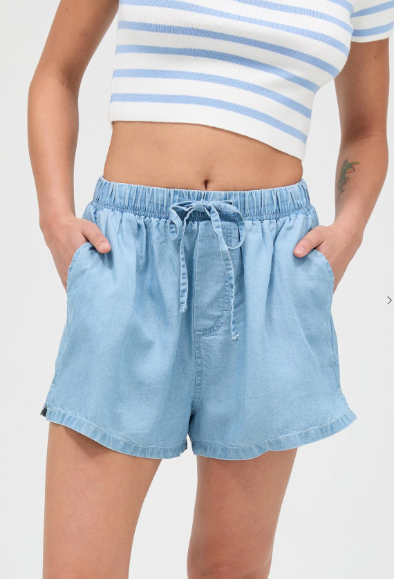 Double Zero Chambray Drawstring Shorts