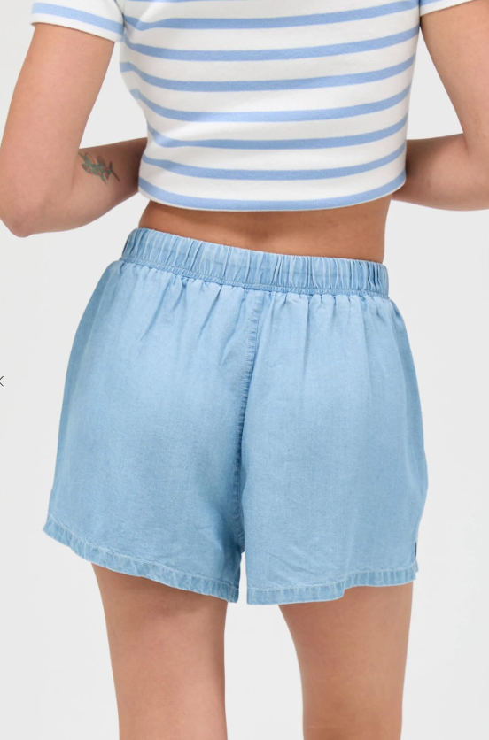 Double Zero Chambray Drawstring Shorts