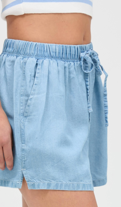 Double Zero Chambray Drawstring Shorts
