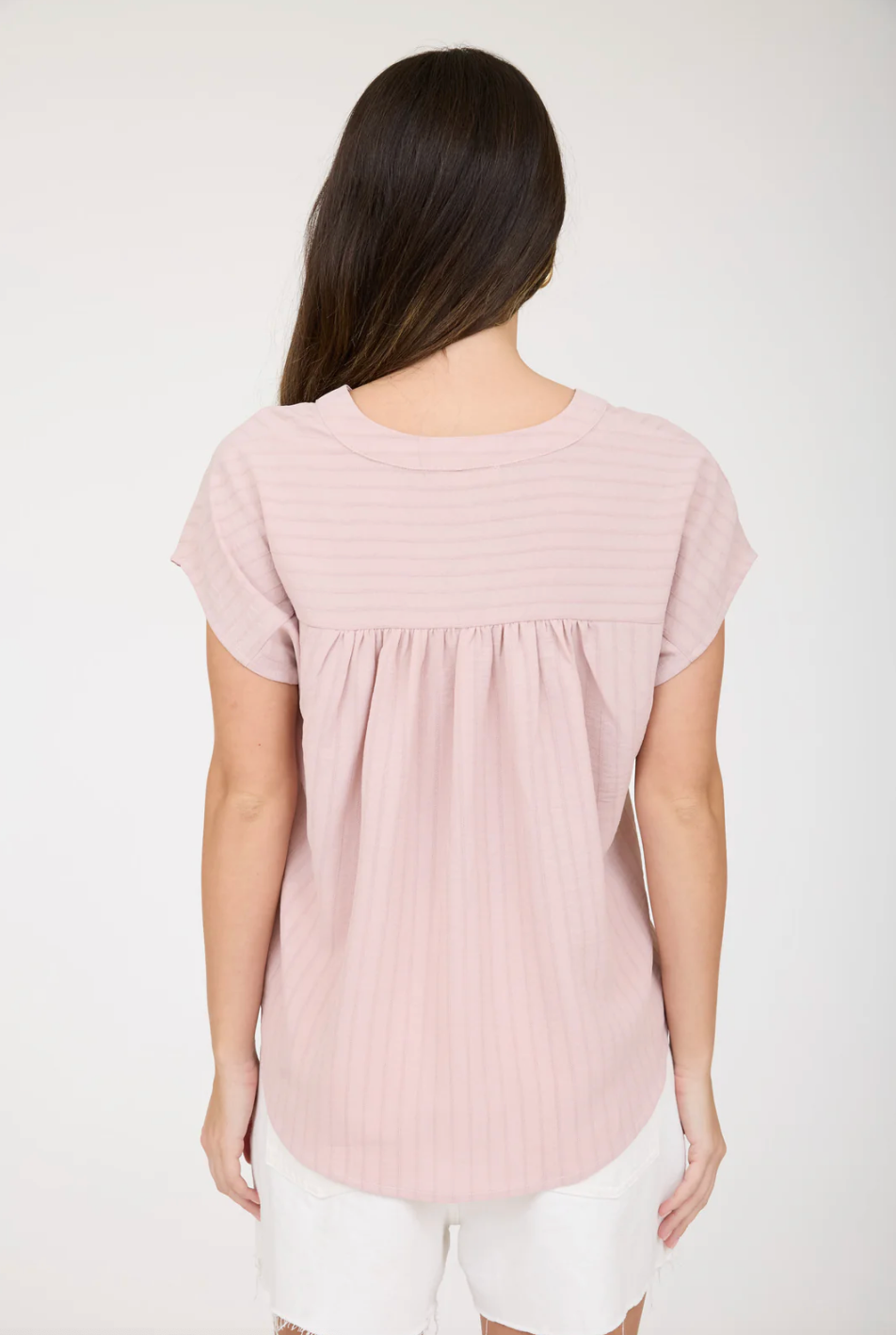 Mine Blush Half Button Top