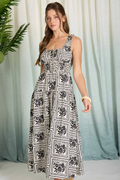 blupepper Printed Smocked Maxi