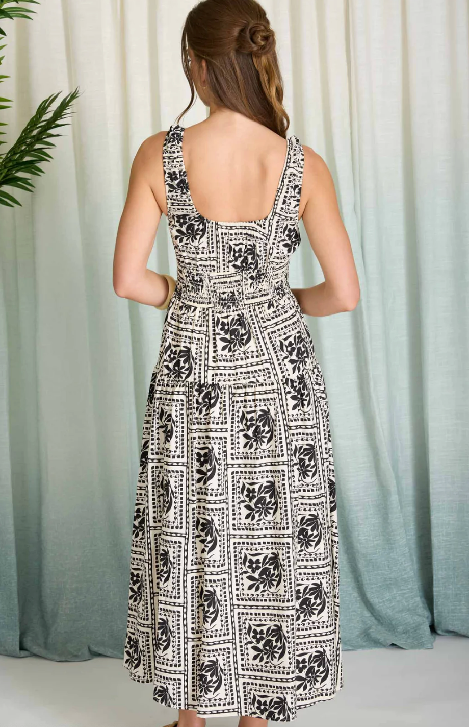 blupepper Printed Smocked Maxi