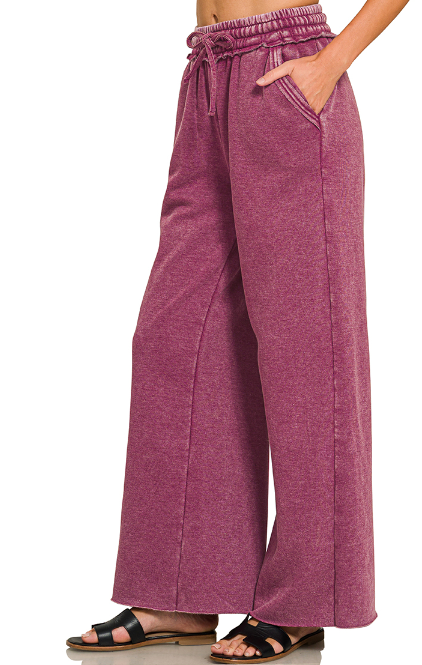 Zenana Acid Wash Sweatpants