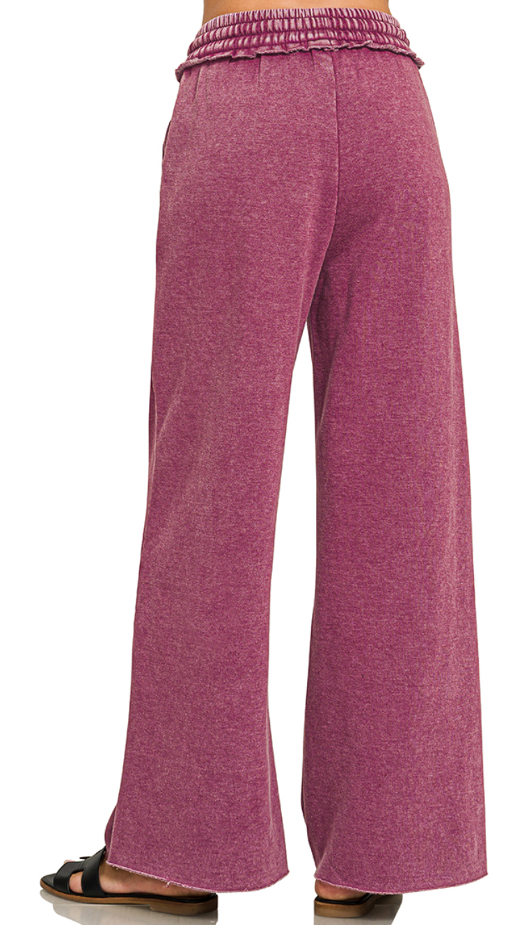 Zenana Acid Wash Sweatpants