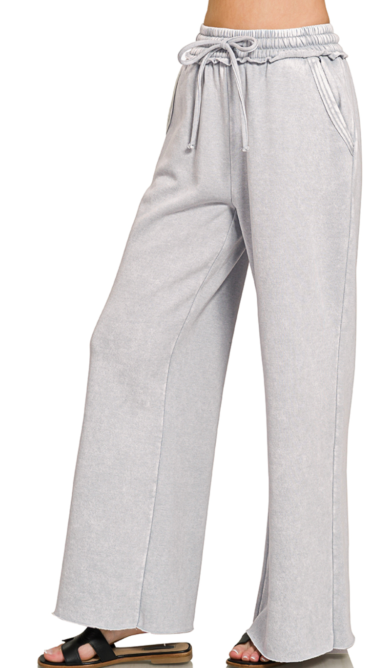 Zenana Acid Wash Fleece Sweatshirt