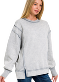 Zenana Acid Wash Fleece Sweatshirt