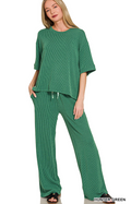 Zenana Ribbed Pants Set