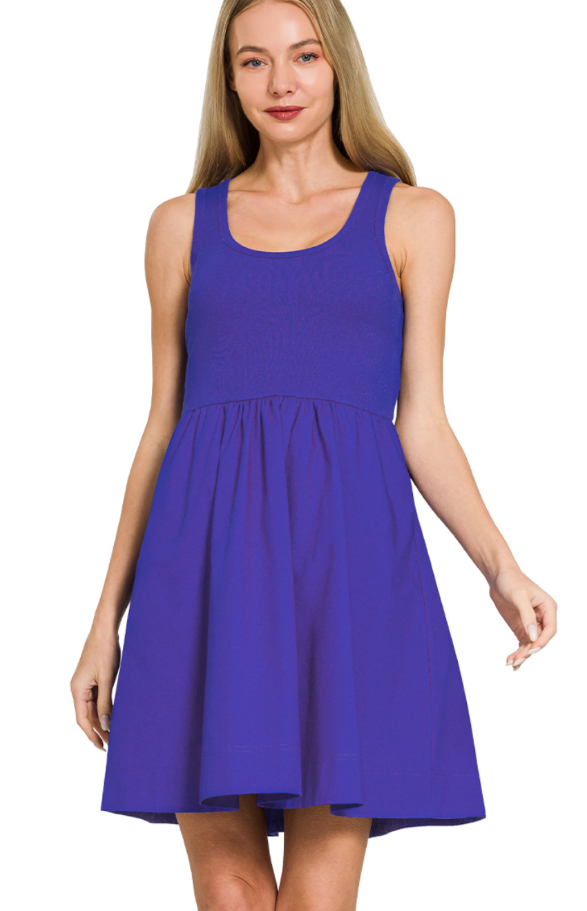 Zenana Knit and Woven Dress
