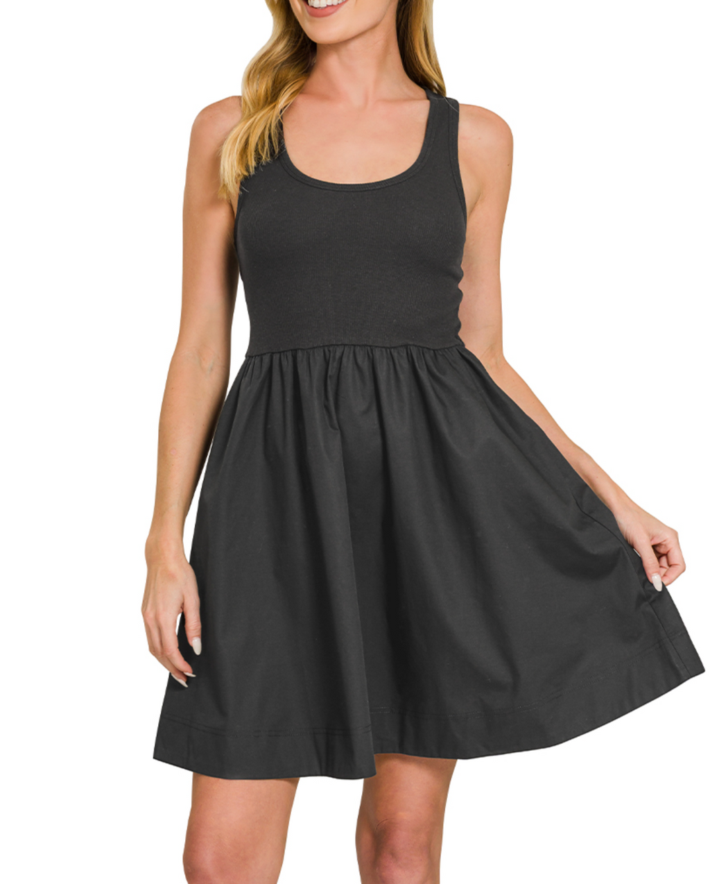 Zenana Knit and Woven Dress
