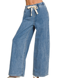 Zenana Drawstring Denim Pants