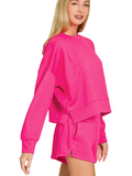 Zenana Scuba Sweatshirt and Short Set