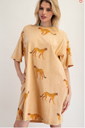 Easel Cheetah T-shirt Dress