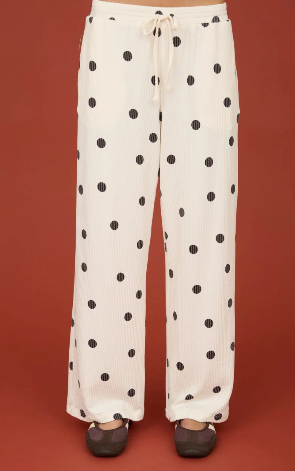 Blu Pepper Polka Dot Textured Pants