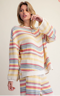 Easel Striped Thermal Top