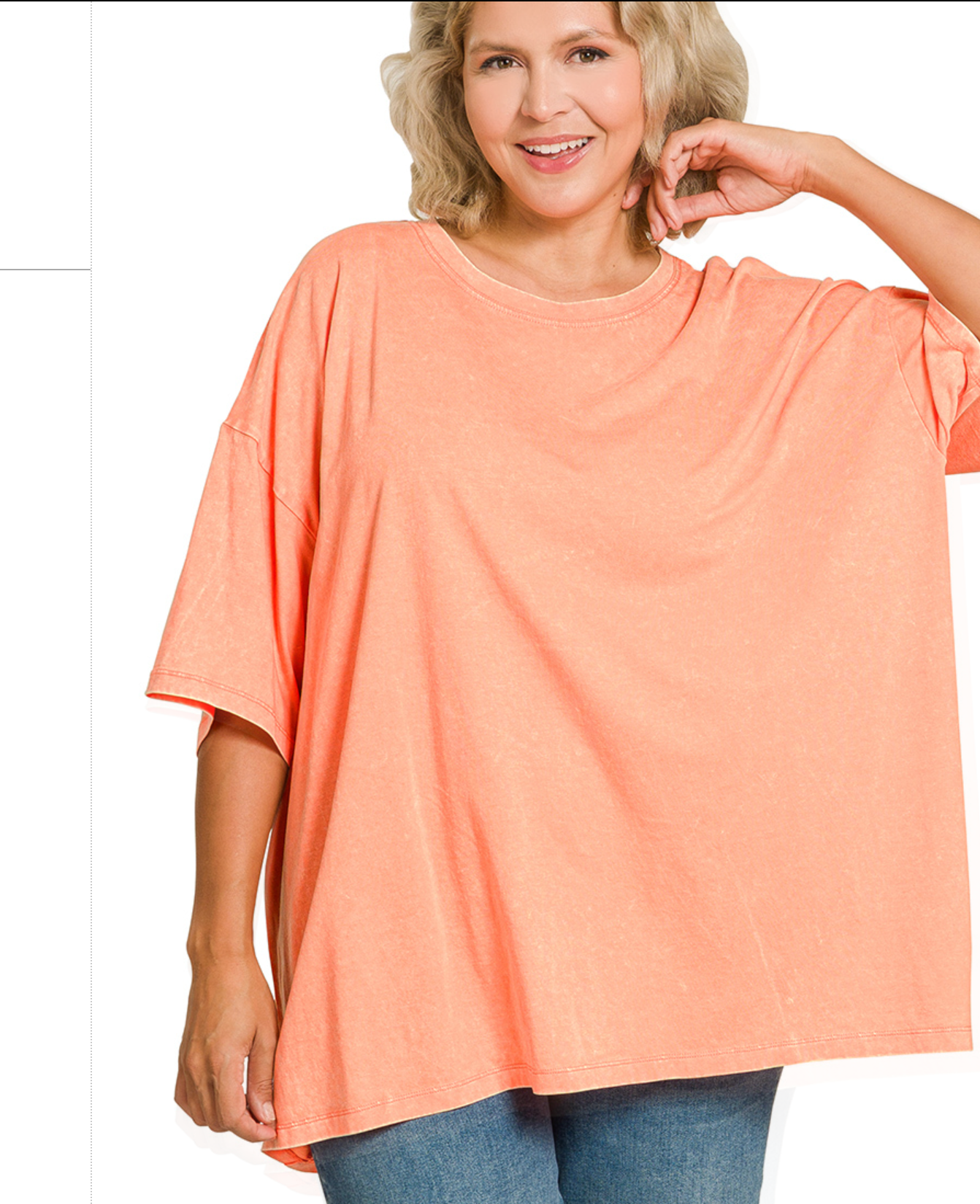 Plus Zenana Acid Wash Boyfriend Tee