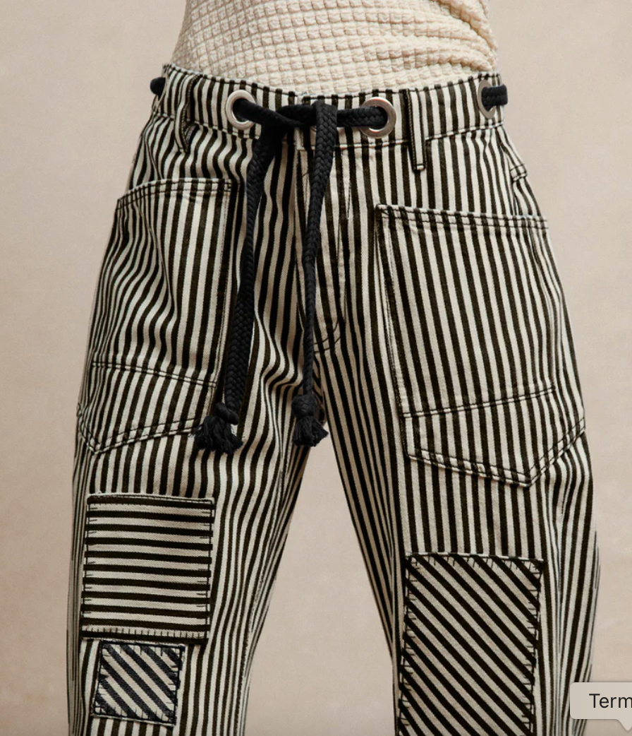 BiBi Striped Barrel Pants