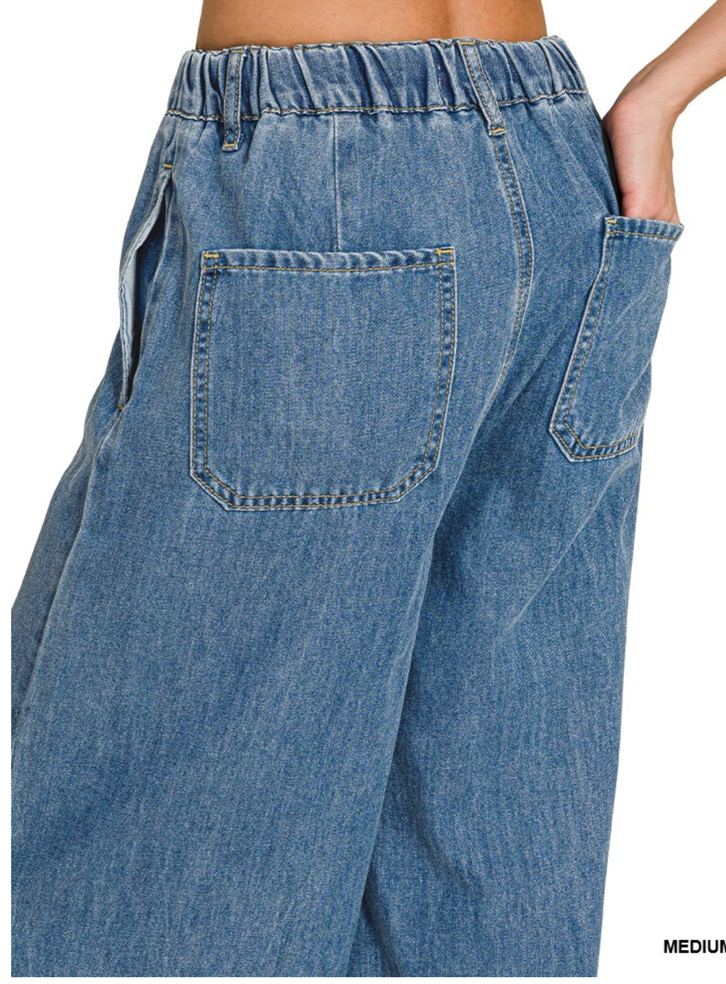 Zenana Drawstring Denim Pants