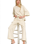 Zenana Scuba 3/4 Sleeve Pants Set