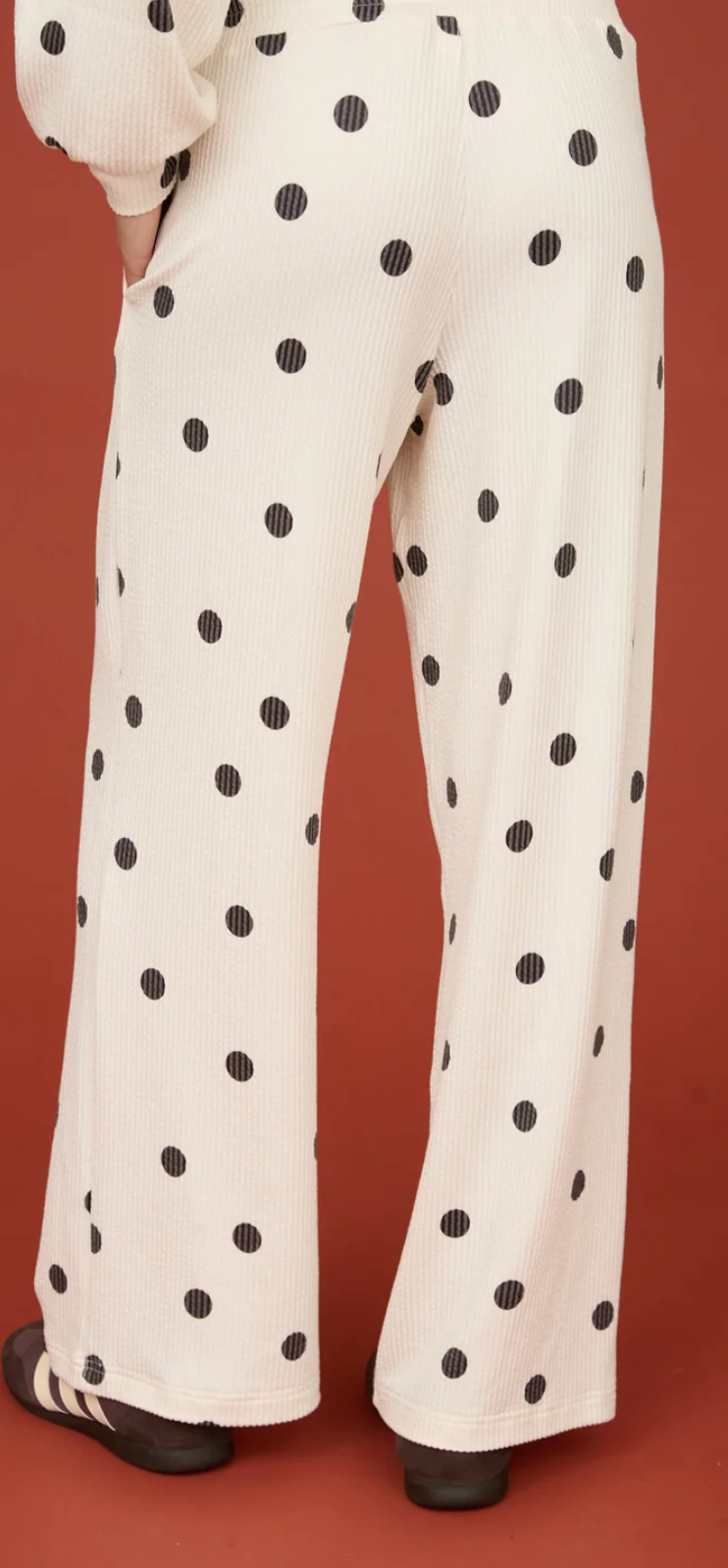 Blu Pepper Polka Dot Textured Pants