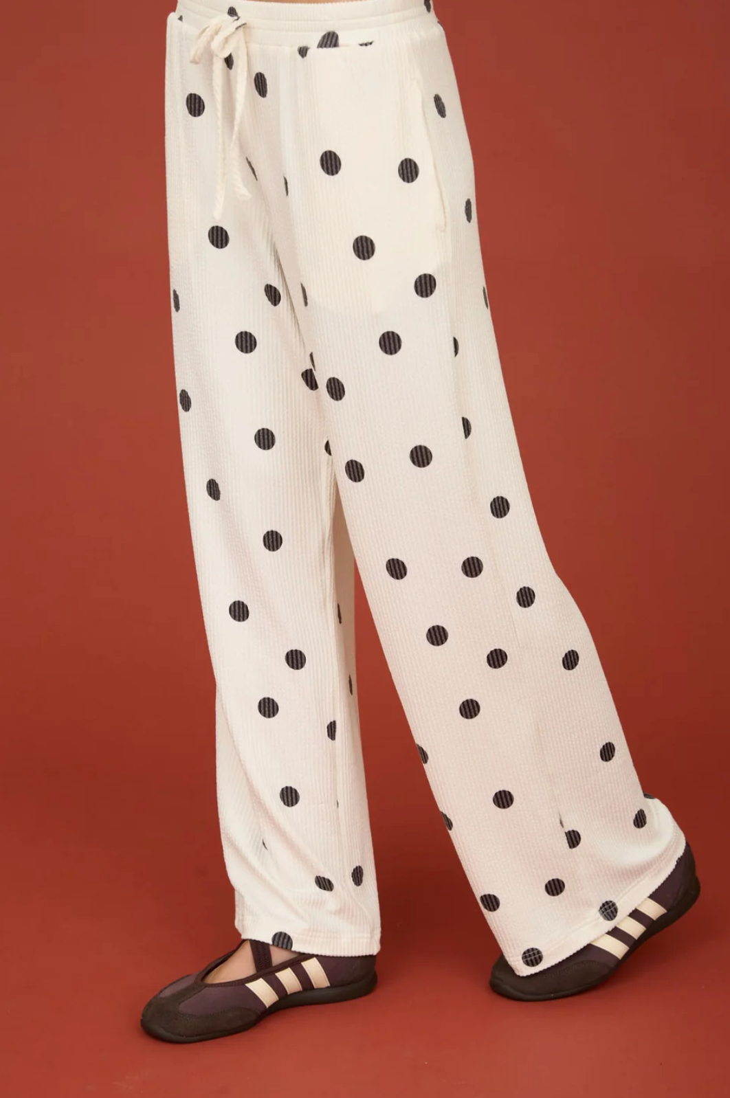 Blu Pepper Polka Dot Textured Pants